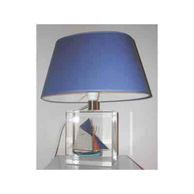 Petite Lampe Ovale Thonier Ls 90 Abat-jour Ovale Bleu Fonc-98