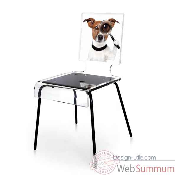 Chaise graph chien pieds plexi Acrila -Acrila35