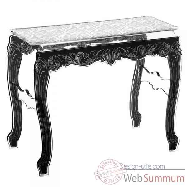 Table console baroque blanche acrila -tcbb