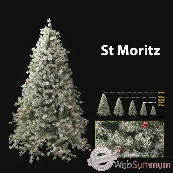 Sapin de Noel 300 cm Professionnel St Moritz Winter Tree 1150 lumieres White-Berry