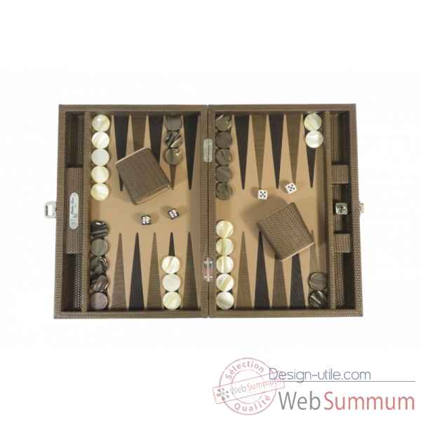 Backgammon camille cuir couture medium terre -B71L-t