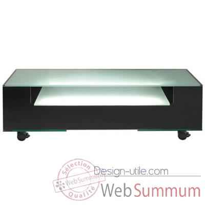 Table tele 125x40x40.7 Marais lumineuse en verre trempe -COLTVL