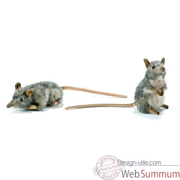 Anima - Peluche rats musqués dressé et couché assorties 16 cm -4110