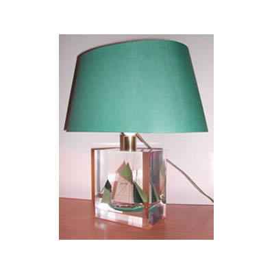 Petite Lampe Ovale Thonier CC 798 Vert Abat-jour Ovale Vert Fonce-91
