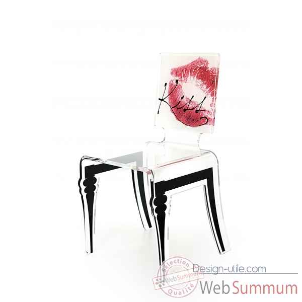 Chaise graph kiss pieds metalliques Acrila -Acrila22