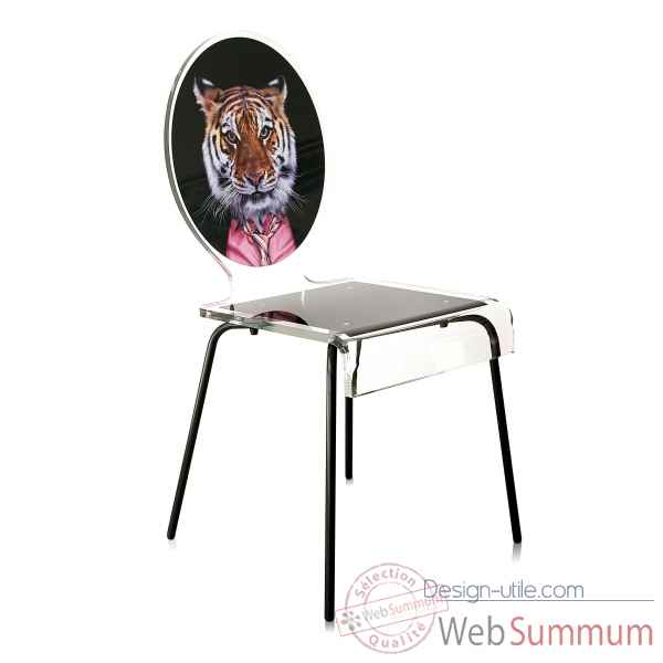 Chaise graph tigre pieds metalliques Acrila -Acrila128