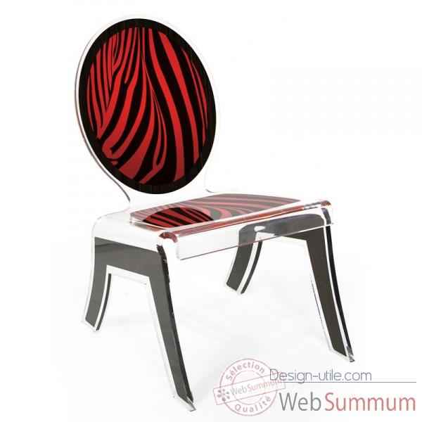 Relax chair wild zebre rouge acrila -rcwzr
