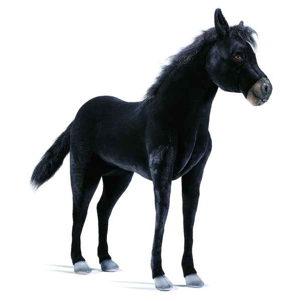 Peluche Cheval noir 140cm Anima 4059