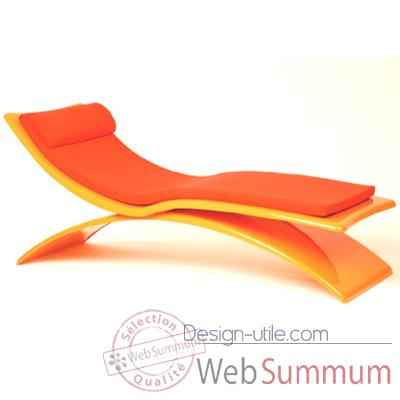 Chaise longue design Vagance orange matelas orange Art Mely - AM03