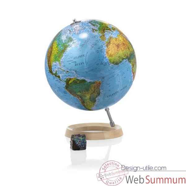 Globe Full Circle FC2 - Globe non lumineux - Cartographie de type antique - diam 30 cm - Base erable et axe aluminium