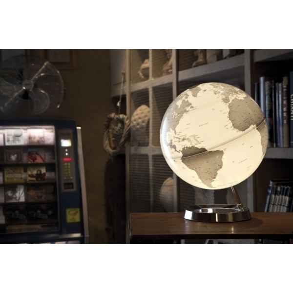 Globe lumineux light and colour metal chrome en anglais