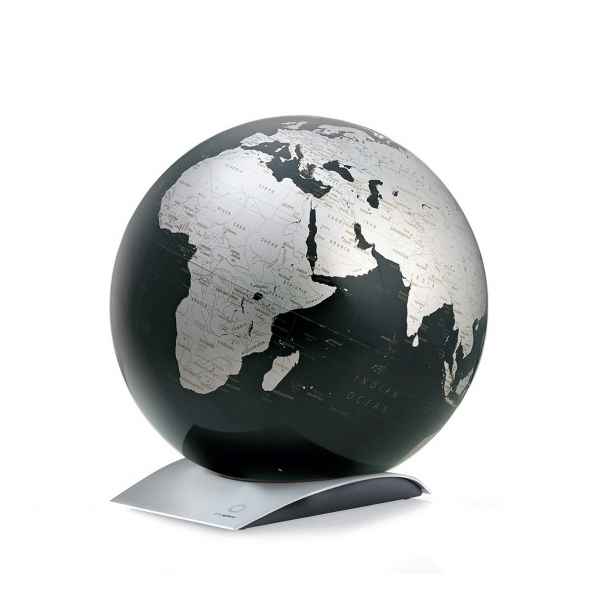 Globe non lumineux en anglais capital q noir metalise