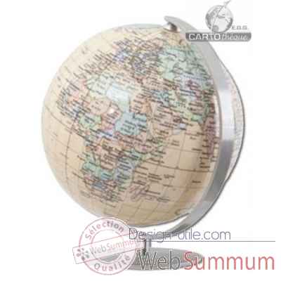 Mini globe colombus classic 12 cm royal pied et meridien en acier brosse Cartotheque EGG -CO221281