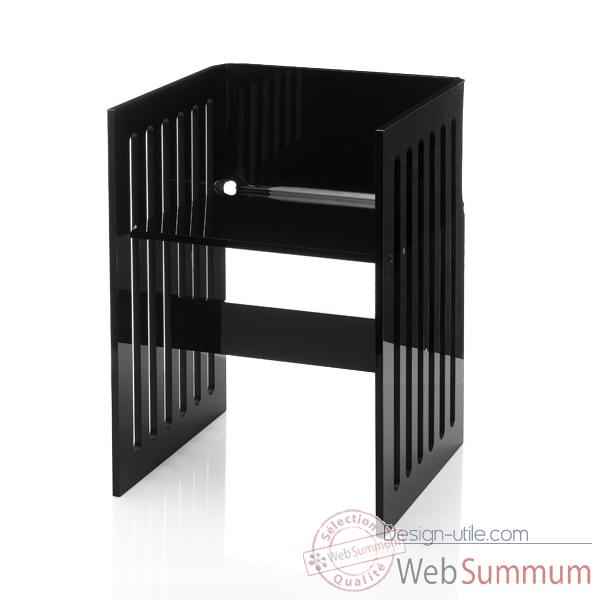 Chaise contemporaine barreau noire Acrila - 0028