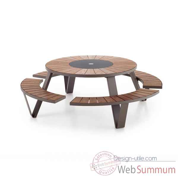 Table picnic pantagruel cadre & pieds laque earth, h.o.t.wood Extremis -PAEH