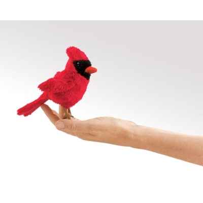 Marionnette a doigt mini peluche oiseau cardinal folkmanis 2743