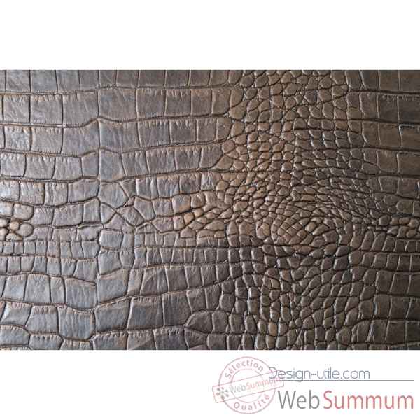 Backgammon alain cuir facon alligator medium havane -B72L-h -1