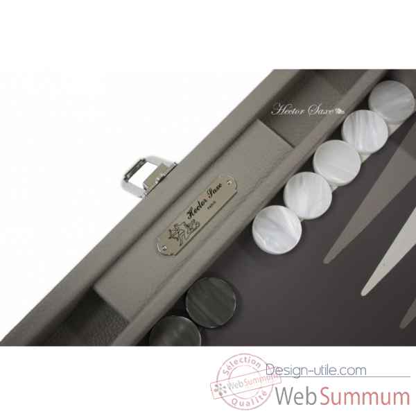 Backgammon baptiste cuir buffle medium perle -B52L-p -3