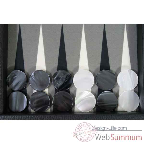 Backgammon basile toile buffle medium noir -B20L-n -7