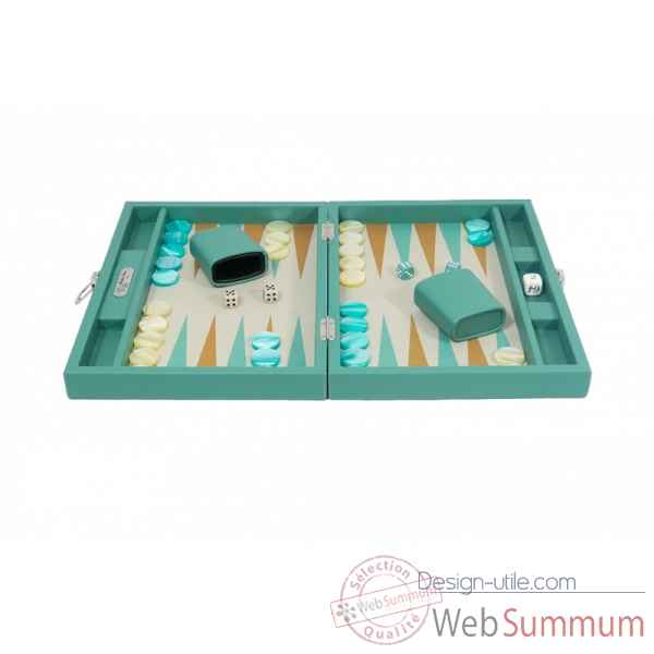Backgammon basile toile buffle medium vert -B20L-v -1
