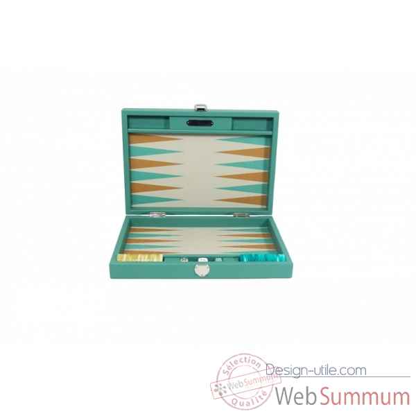 Backgammon basile toile buffle medium vert -B20L-v -6