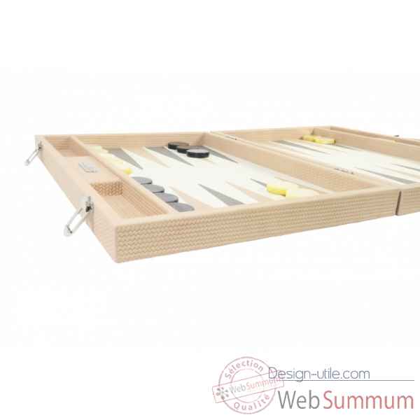 Backgammon camille cuir couture competition poudre -B671L-p -4