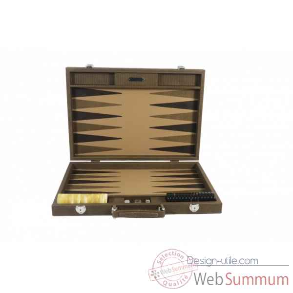 Backgammon camille cuir couture competition terre -B671L-t -2
