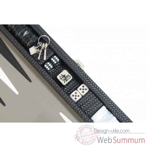Backgammon camille cuir couture medium noir -B71L-n -3