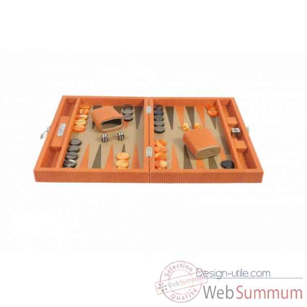 Backgammon camille cuir couture medium orange -B71L-o -4
