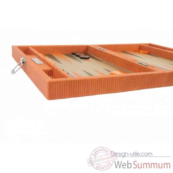 Backgammon camille cuir couture medium orange -B71L-o -6