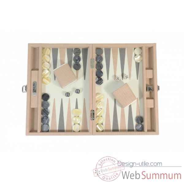 Backgammon camille cuir couture medium poudre -B71L-p