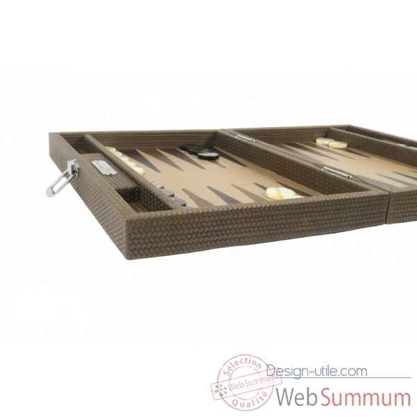 Backgammon camille cuir couture medium terre -B71L-t -4