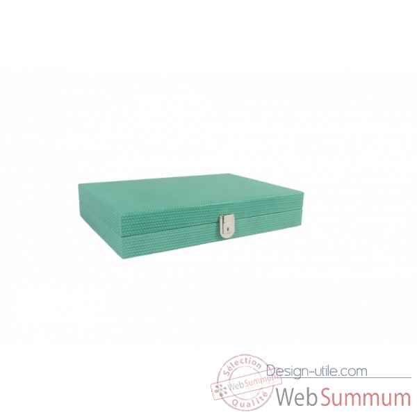Backgammon camille cuir couture medium turquoise -B71L-tu -9