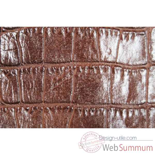 Backgammon charles cuir impression crocodile medium chocolat -B58L-c -2