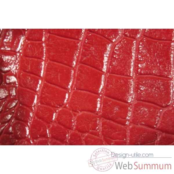 Backgammon charles cuir impression crocodile medium rouge -B58L-r -7