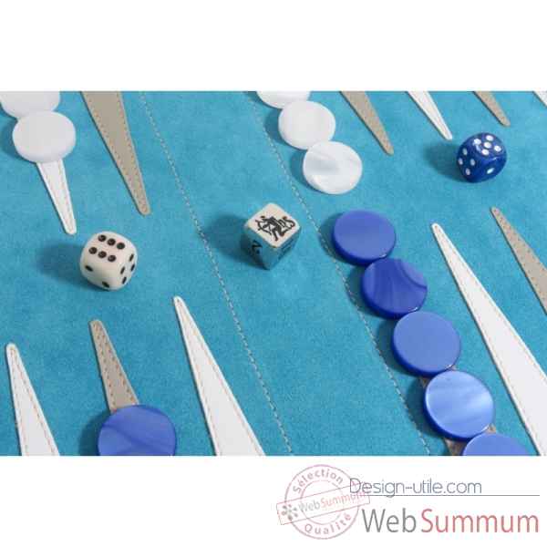 Backgammon de voyage victor velours turquoise -BR106C-t -2