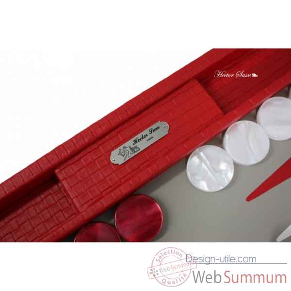 Backgammon noe cuir natte competition rouge -B667-r -9