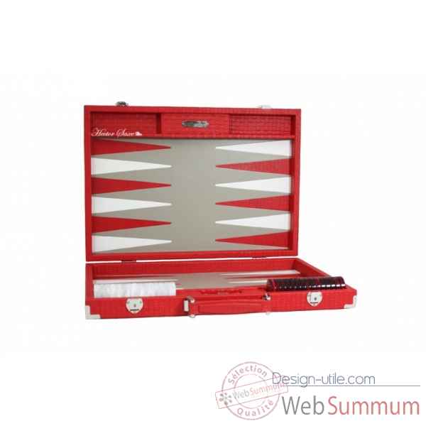 Backgammon noe cuir natte competition rouge -B667-r -5