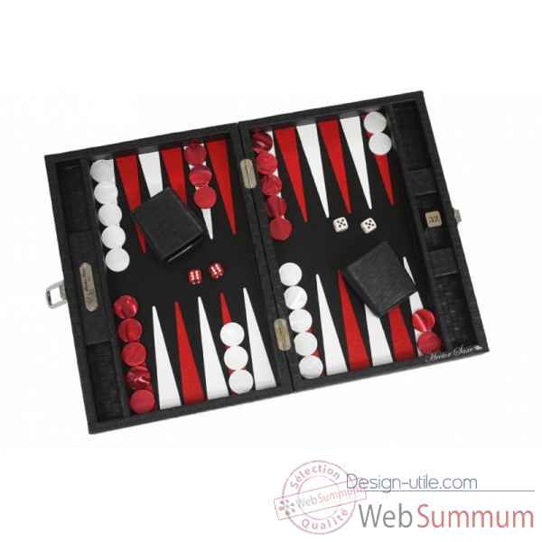 Backgammon noe cuir natte medium noir -B67L-n -5