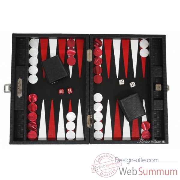 Backgammon noe cuir natte medium noir -B67L-n