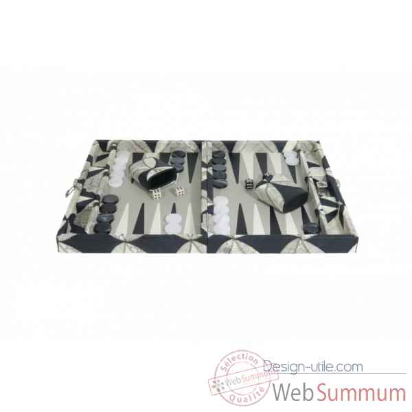 Backgammon serge cuir serpent medium patchwork -B70L -6