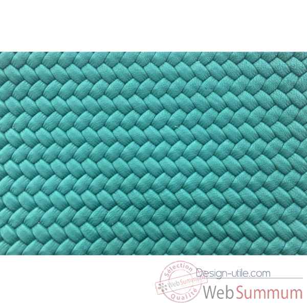 Table de backgammon cuir couture turquoise -TAB1006C-t -2