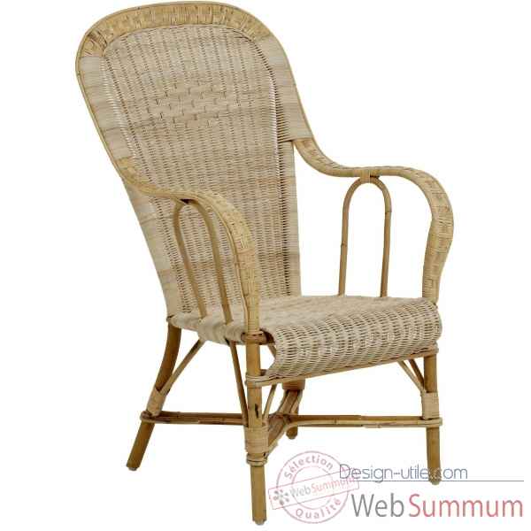 Ensemble 6 fauteuils haut dossier Grand Pere sans filets de couleurs - naturel KOK 979