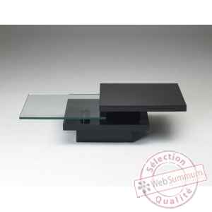 Les independants - table basse rectangulaire pivotante 2 plateaux en mdf - noir MINI