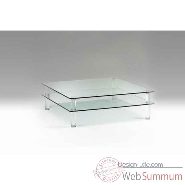 Table basse en plexiglas & verre Marais International -MTB118