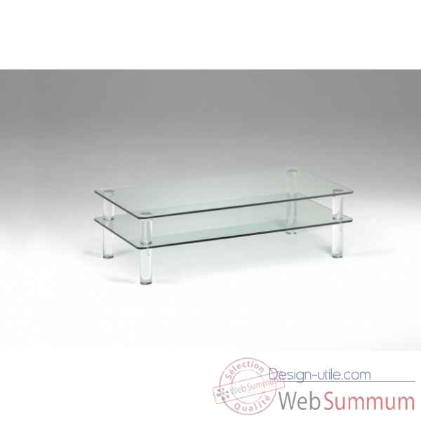 Table basse en plexiglas & verre Marais International -MTB137