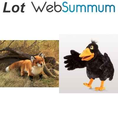 Marionnette  main ventriloque, le corbeau et le renard Folkmanis -LWS-310