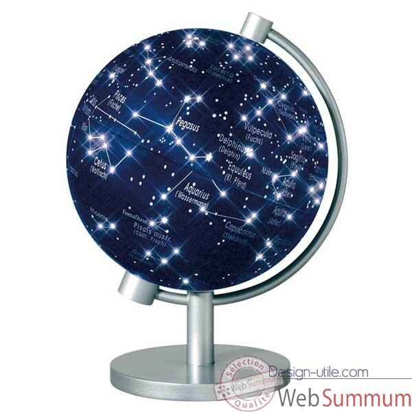 Video Mini-Globe geographique Stellanova lumineux- modele en Francais-Latin Sphere 13 illumine etoiles-SL13IETOIL217746