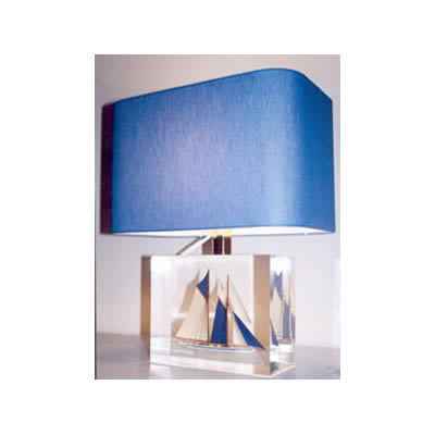 Moyenne Lampe Rectangle Goelette bleu Fonce Abat-jour Rectangle Bleu Fonce-132