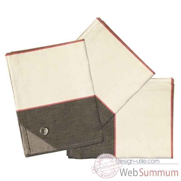 Torchon ourle illet 75x50 Lot de 3 arpagnon 100% coton Artiga Hivers -arti10060